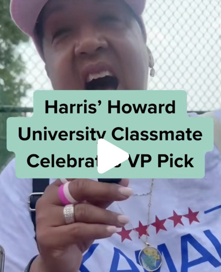 Women expresses her excitement for her Howard University classmate Kamala Harris